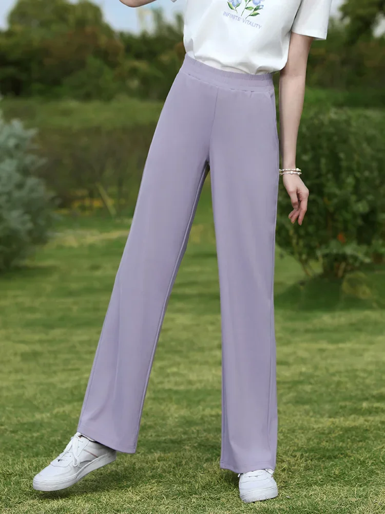 I BELIEVE YOU-Pantalon large pour femme, drapé haut, élastique, taille haute, avec un style décontracté, printemps été 2024, fj2241045612