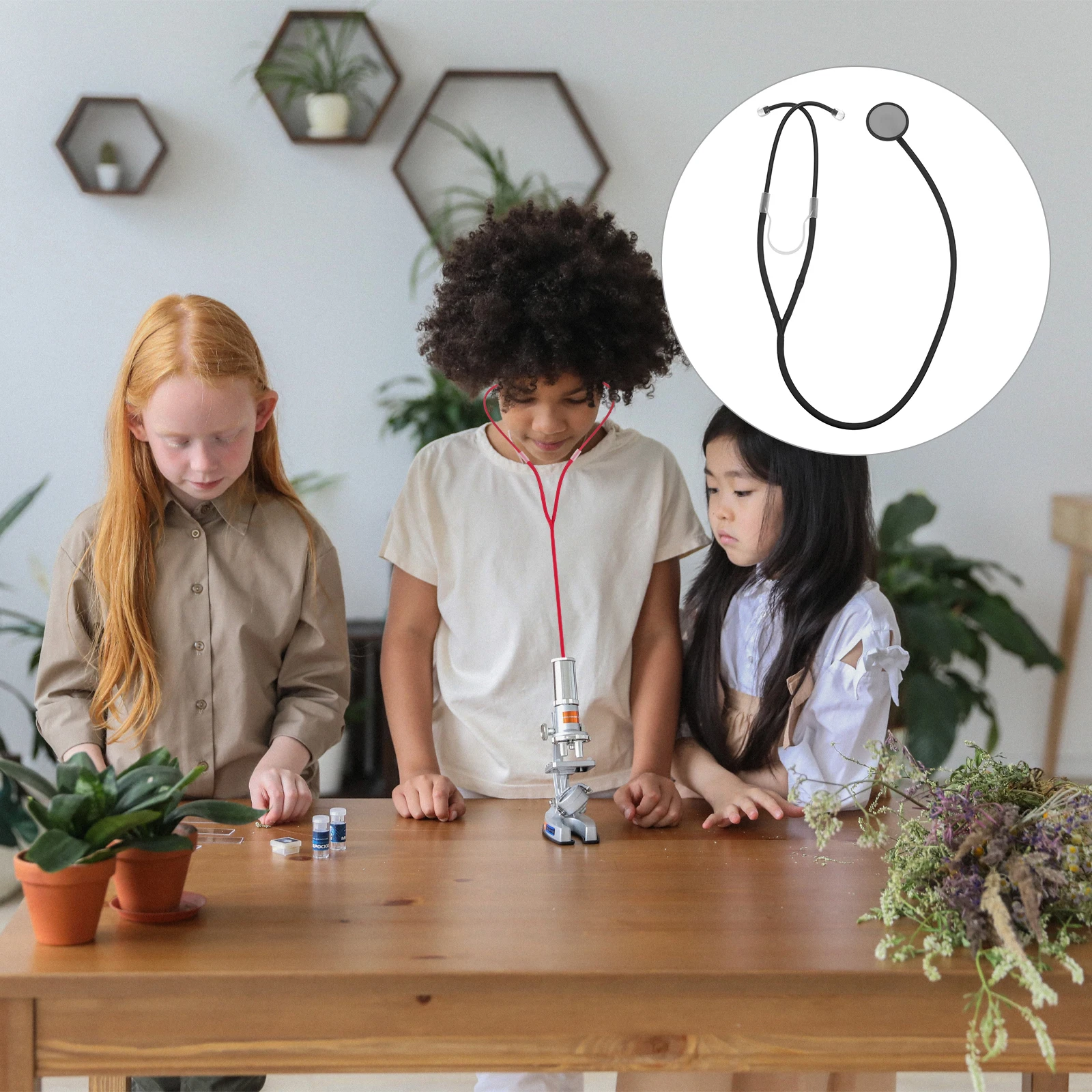 4 pçs adereços de estetoscópio plástico mini para artesanato traje crianças brinquedo halloween bonito jogar adultos