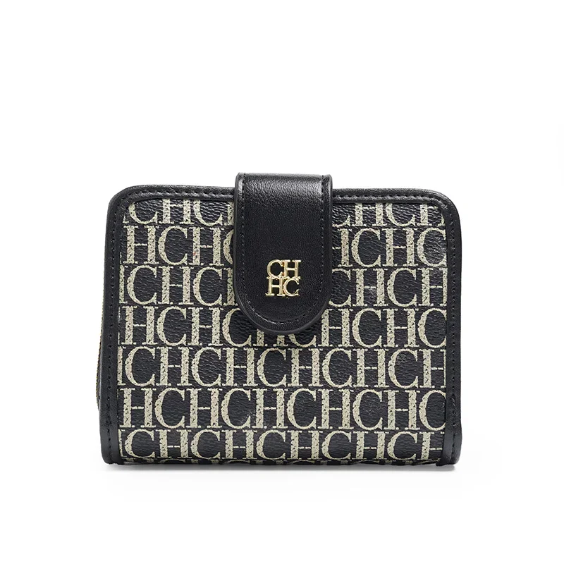

CH Letter Print Style Women's Card Holder High-end Simple Designer Women's Wallet Fashionable Elegant Short Wallet