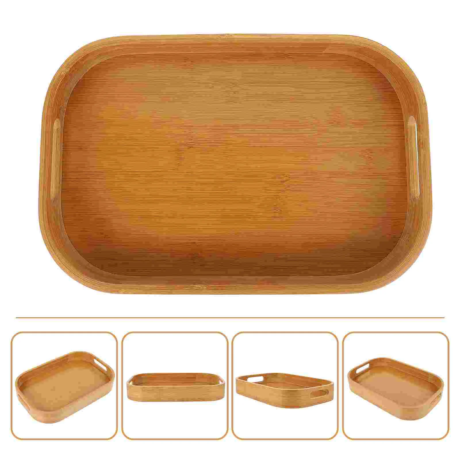 

Bamboo Storage Tray Wood Serving Plate Wooden Breakfast Appetizer Plates Kitchen Food Jewelry Dresser Retro Household Dessert