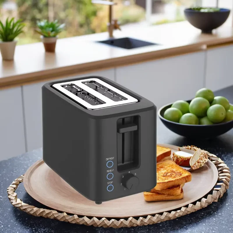 

2-Slice Toaster with Extra Wide Slots, 7 Shade Settings, Removable Slide-Out Crumb Tray, Defrost, Reheat, Cancel Button, 700W