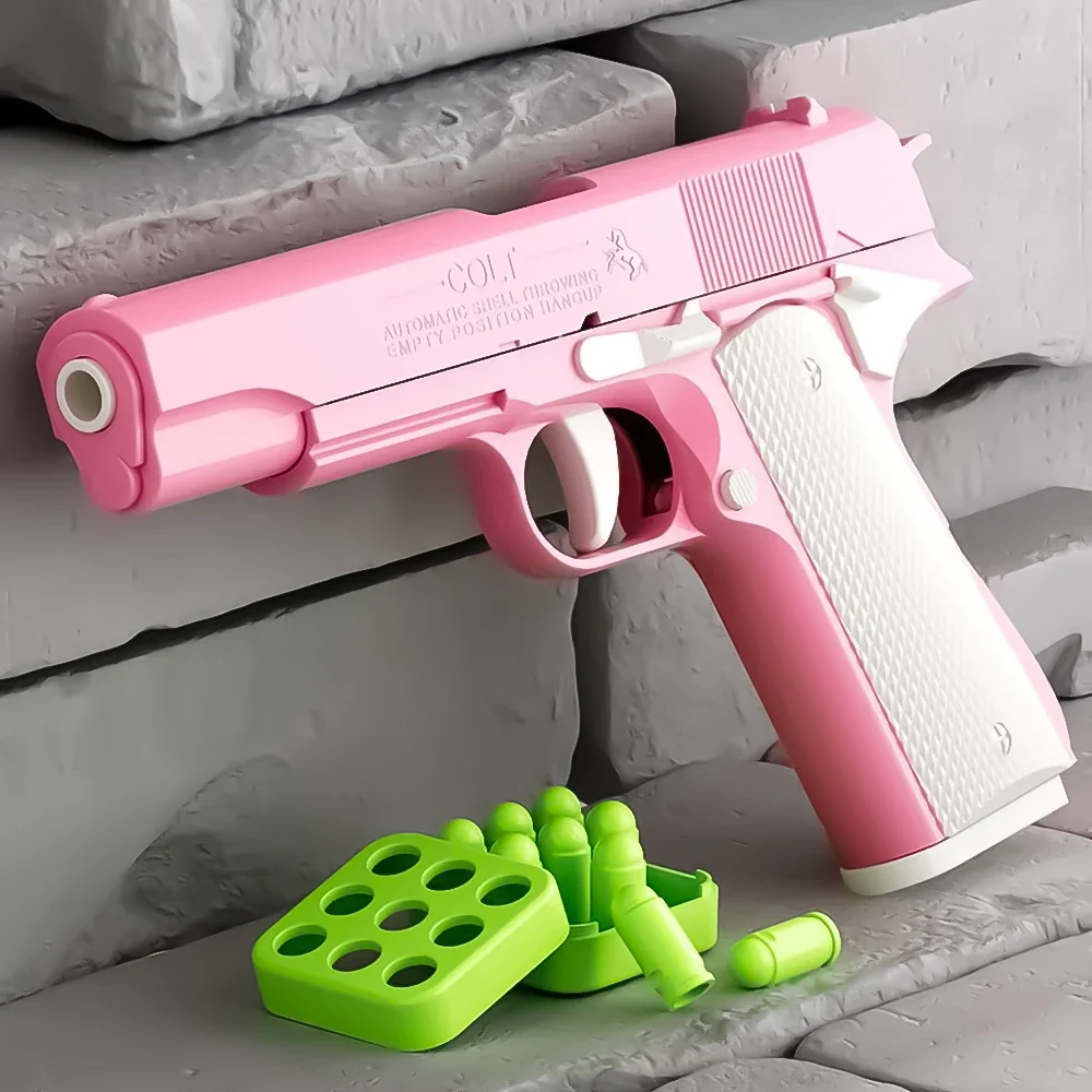 3d impresso m1911 escudo pistola de ejeção modelo gravidade em linha reta salto brinquedos arma não-ajuste crianças alívio do estresse brinquedo presente de natal