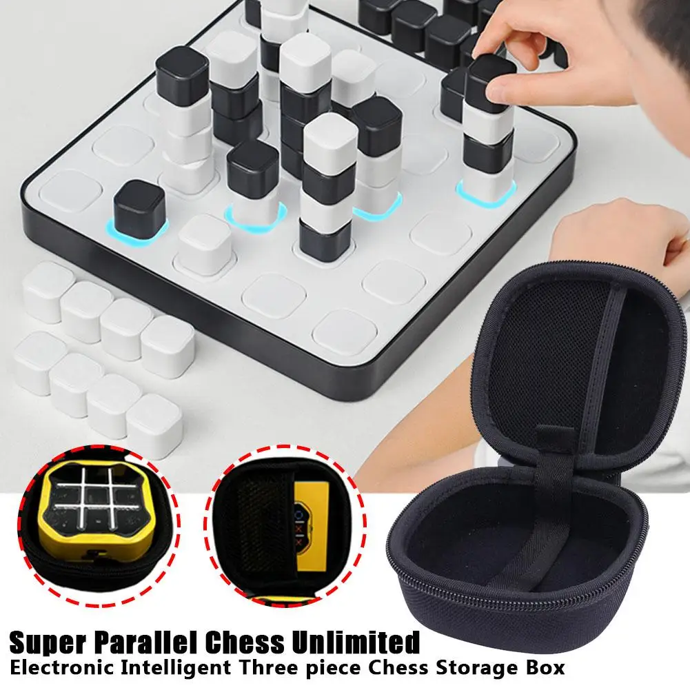 For GiiKER Tic Tac Toe Bolt Game 3-in-1 Handheld Puzzle Storage Fidget Bag EVA Storage Bag Board Game Games Bag, Toys Stora A2G2