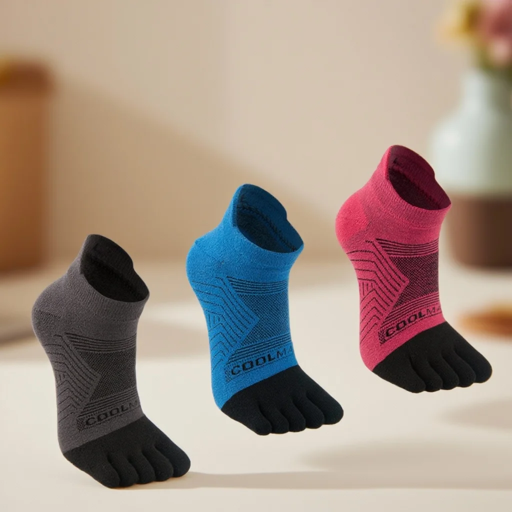 

Double Running Five Finger Socks Summer Thin Breathable Sports Quick Drying Off Road Athletic Toe Socks for Men Women