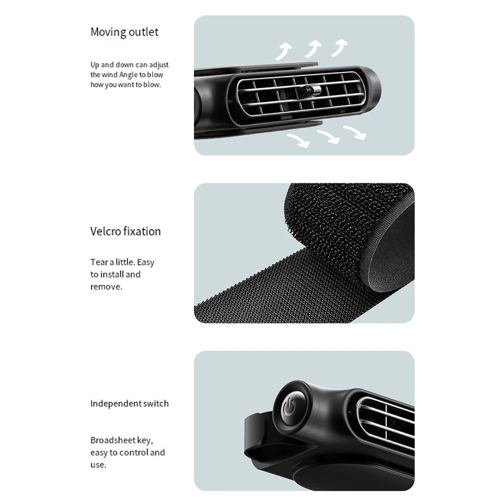 Universal USB Refrigeration Car Fan, Large Wind Electric Fan, Rear Seat Fan