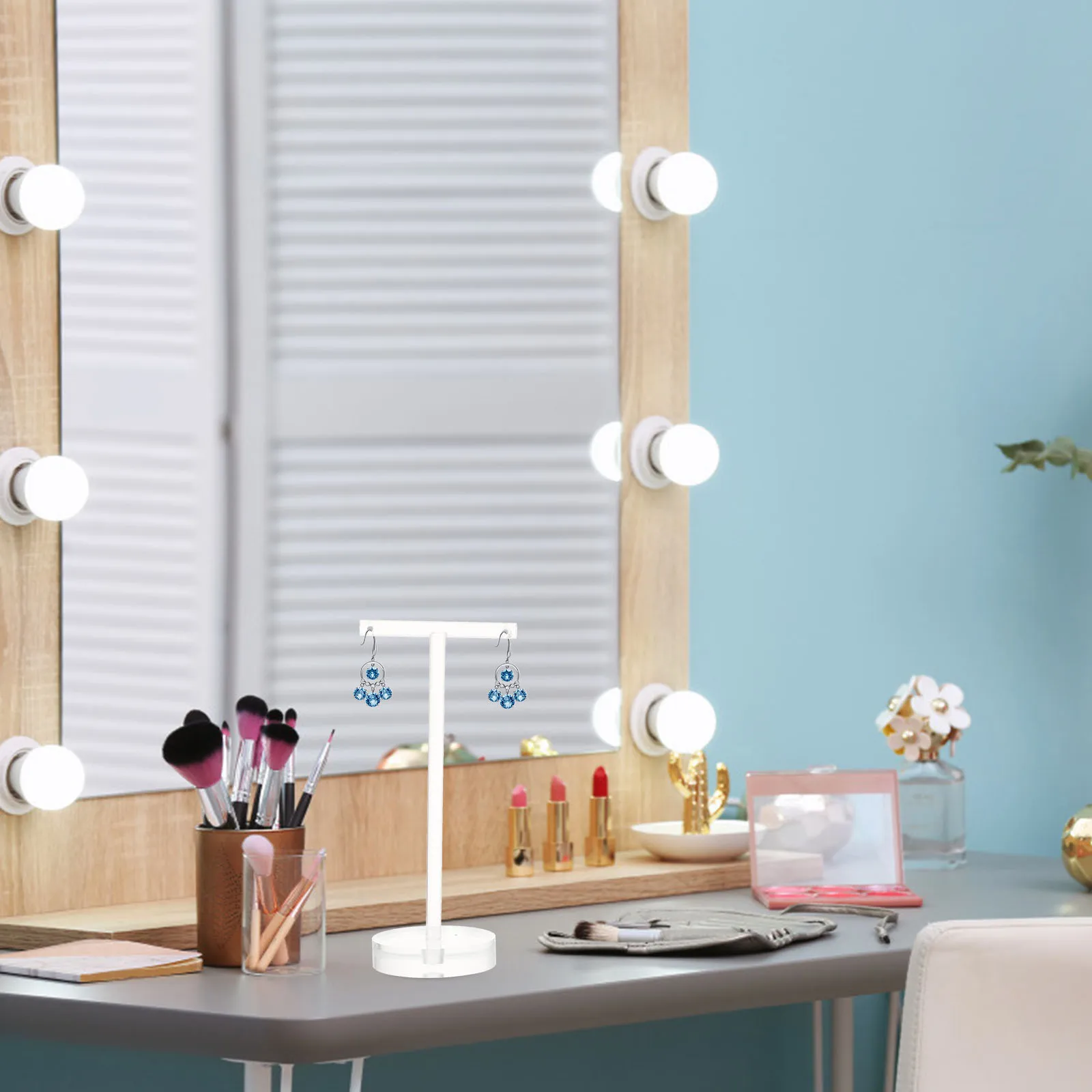 

Earring Display Rack Acrylic Jewelry Organizer Holder for Selling Ear Studs Storage Stand Long Tassel Anti Clutter Desktop Decor