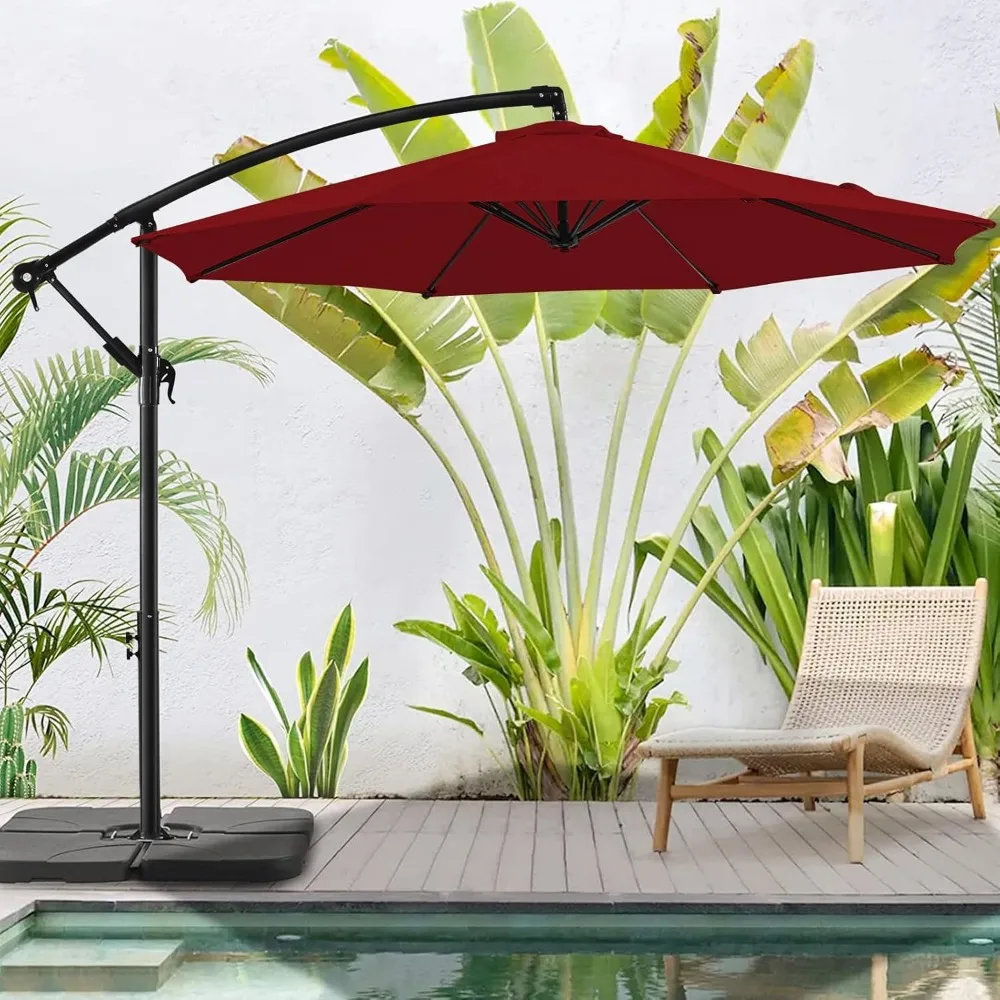 

BANYAN 10 FT Patio Offset Umbrella Outdoor Cantilever Umbrella Hanging Umbrellas, 24 Month Fade Resistance & Water-repellent UV