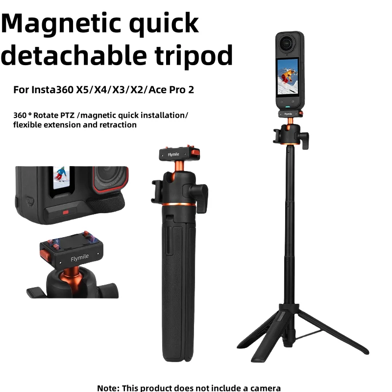 

Tripod Selfie Stick for Insta360 X5/X4/Ace Pro 2 Action Camera Adjustable Tripod Extension rods Holder Sports camera accessories