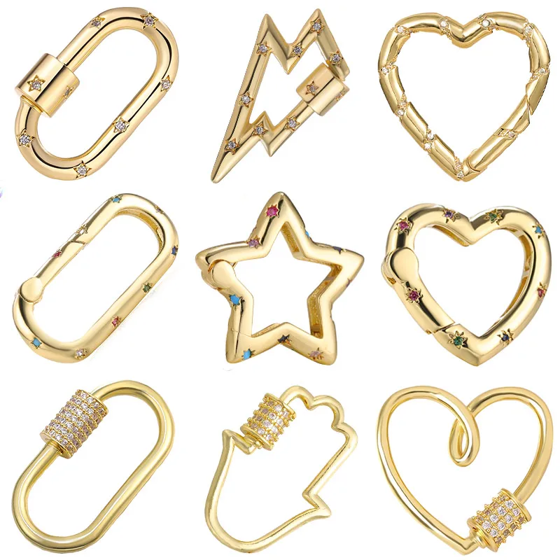 Juya DIY Fashion Charms Akcesoria do tworzenia biżuterii Ręcznie robione mosiężne kreatywne zawieszki Lobster Screw Locks Karabińczyki Zapięcia Materiały eksploatacyjne