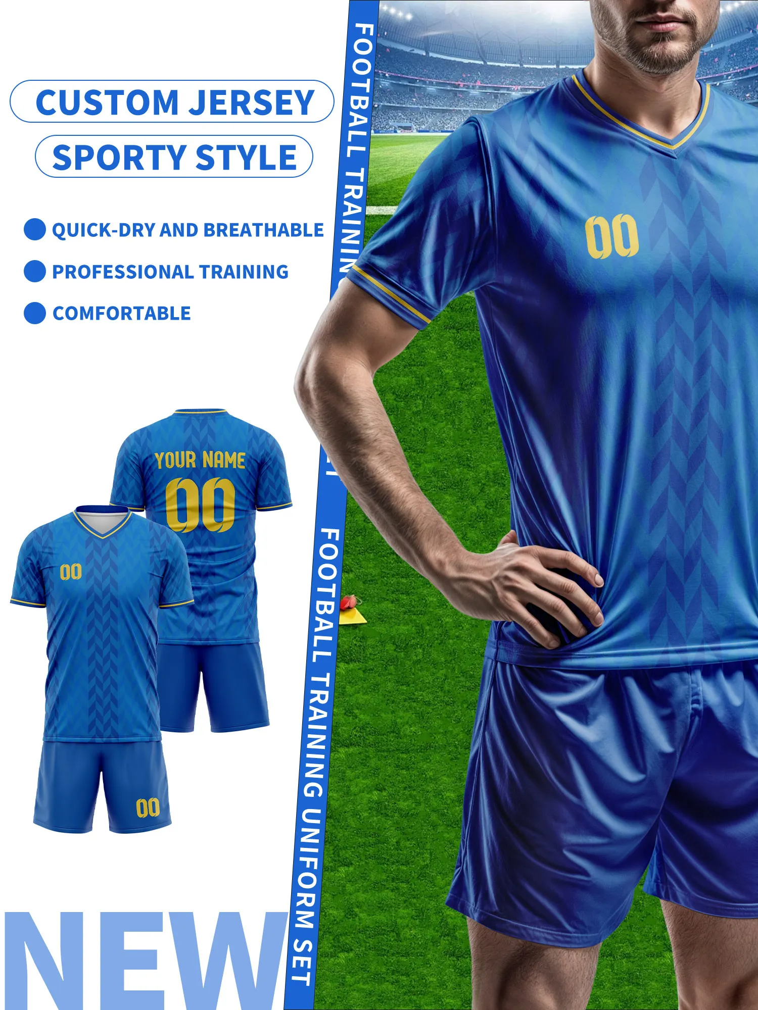 

Создайте свой собственный футбольный джерси | Индивидуальное имя и номер | Дышащая футболка для тренировок по футболу, персонализированная футбольная форма с полной печатью