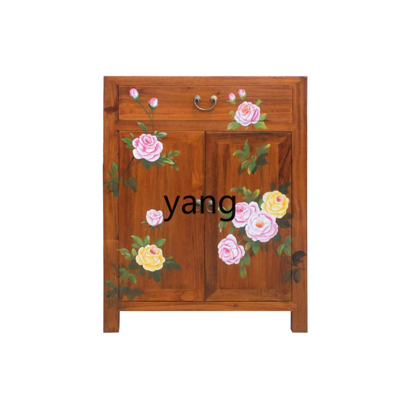 

CX New Chinese Style Solid Wood Double Door Hallway Sundries Storage Dining Side Decorative Shoe Cabinet