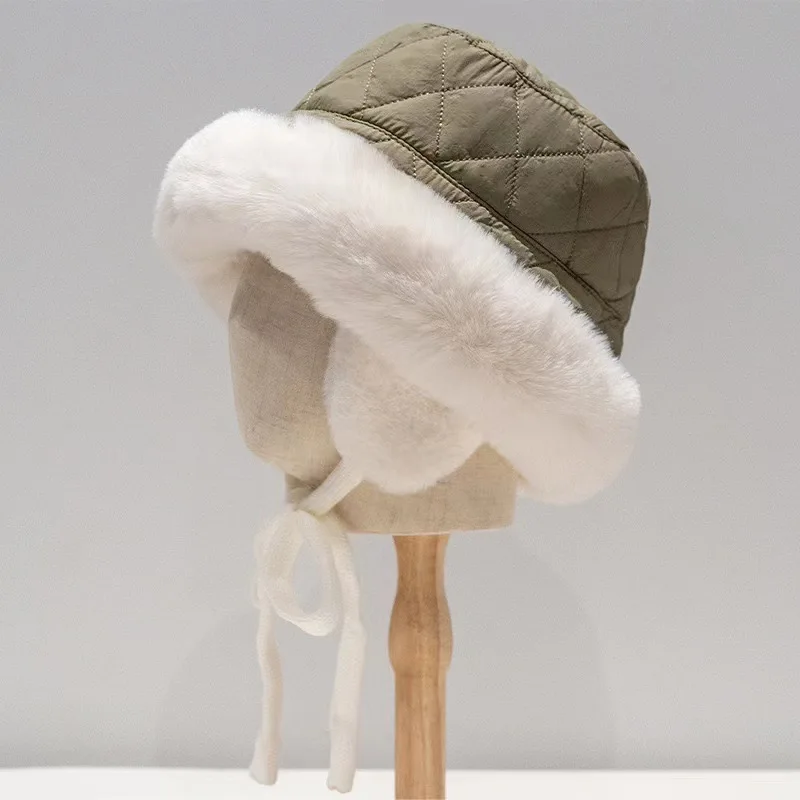 Herren- und Damen-Herbst- und Winter-Gehörschutz mit großem Gesicht, Fischerhüte, dicke Beckenhüte, winddicht, warm und bequem – Detail 6