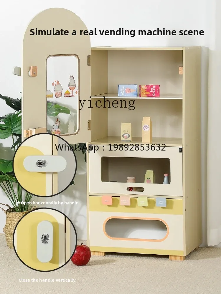 

ZZ Children's Drinks Automatically Sell Vending Machine Wooden Toys Girl and Boy Play House