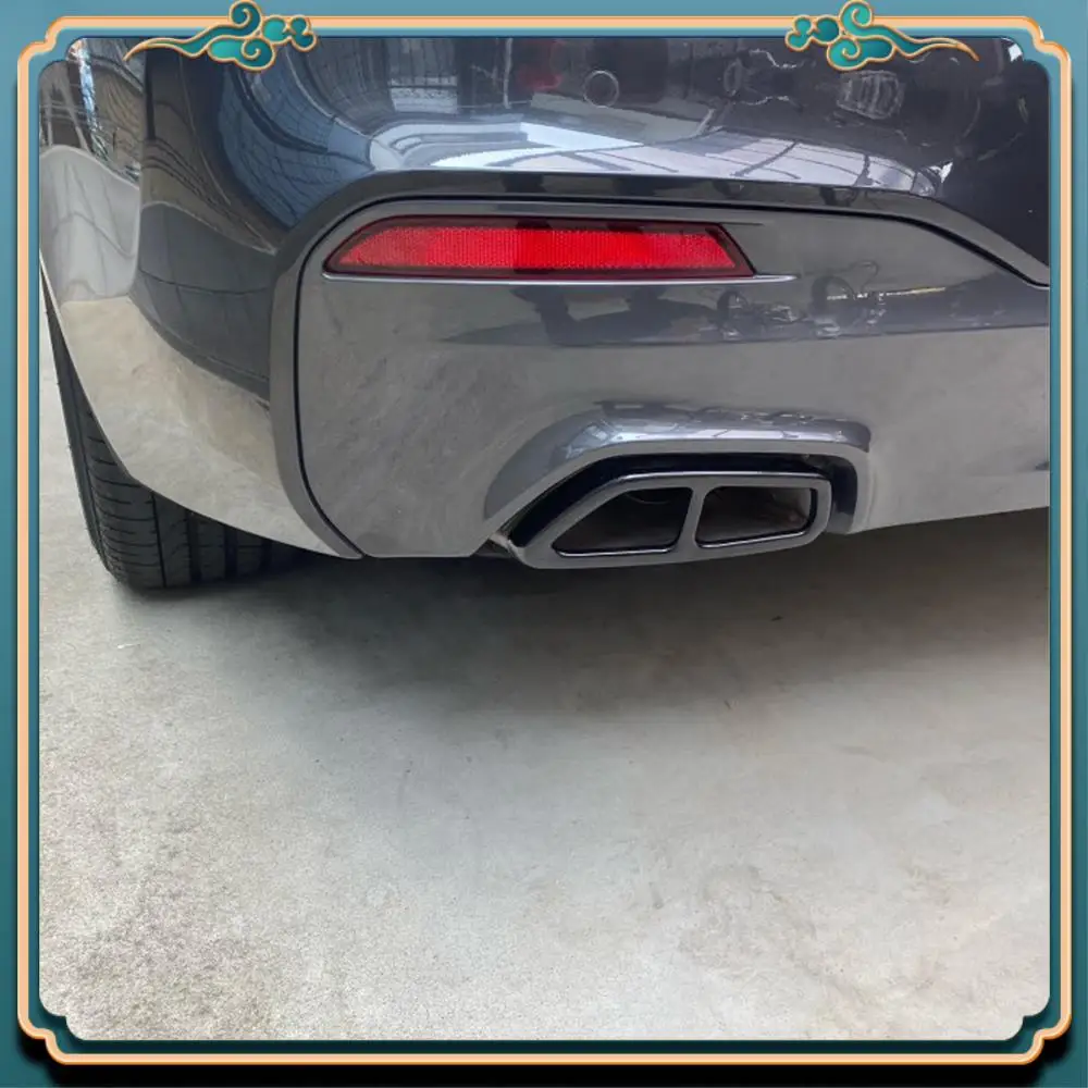 

A42M-Stainless Steel Car Rear Dual Exhaust Muffler Pipe Cover Trim Exhaust Muffler Panel For-BMW 5 Series G30 G31 2017 2018