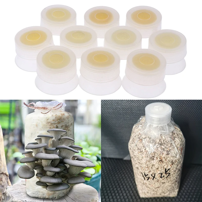 10Pcs/lot Edible Mushroom Sealing Bag Mushroom Spawn Grow Bags Cap Lock Sponge Ring Sealable Garden Planter Cultivation Tools