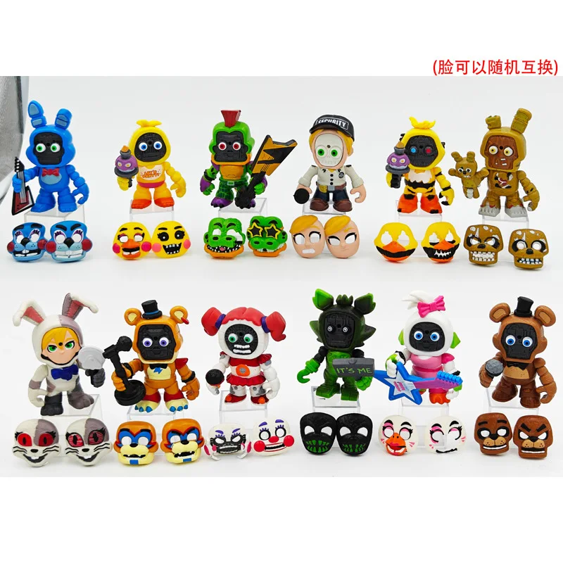 

12 Masked Bears Handmade Doll Changing Masks Mobile Dolls Terror Game Periphery Model Ornaments Toy Bag Packaging Toys Gifts