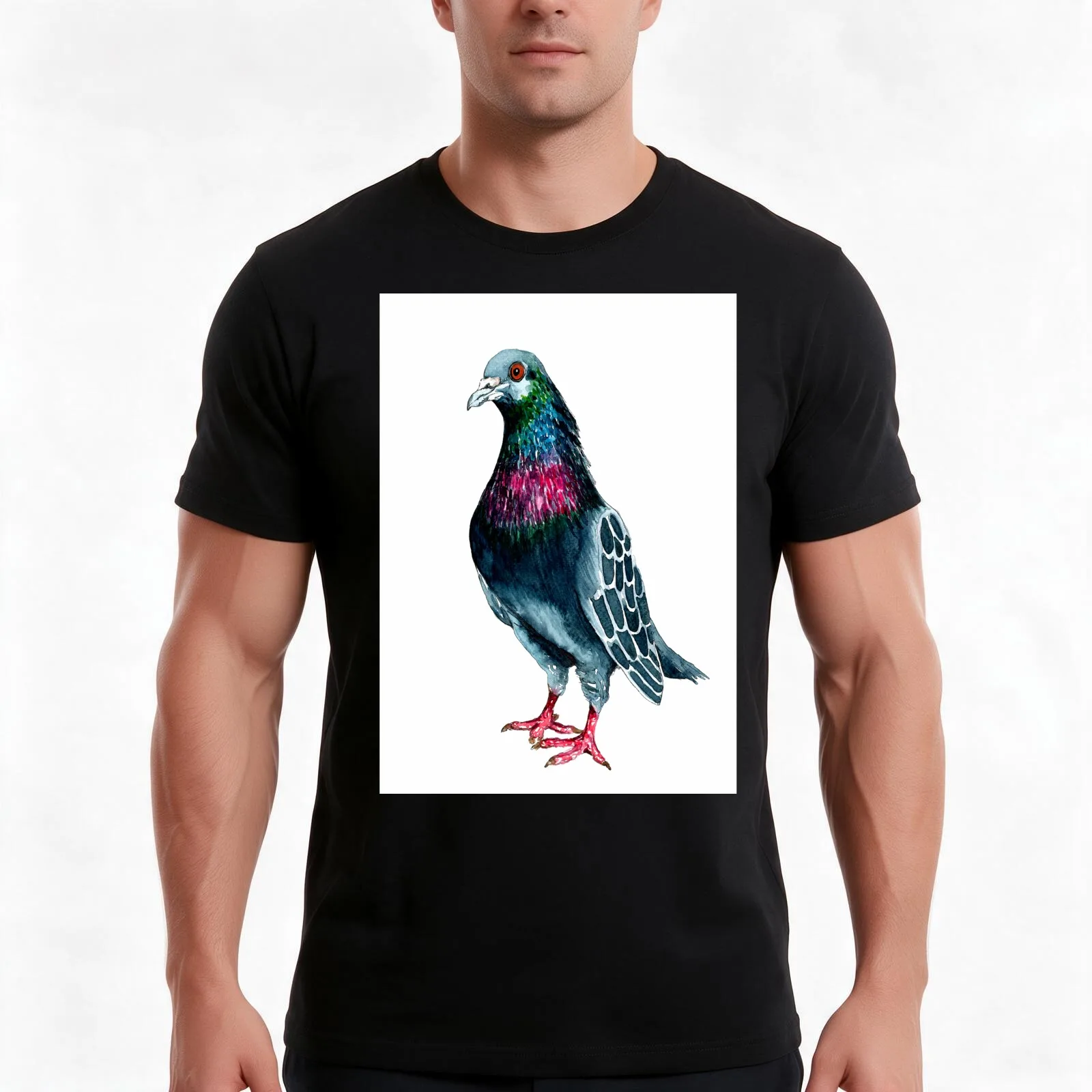 Seymour the pigeon T-Shirt, Summer Casual Cotton Tee, Oversized Streetwear Tops, Vintage Graphic Print, Loose Fit Short Sleeve