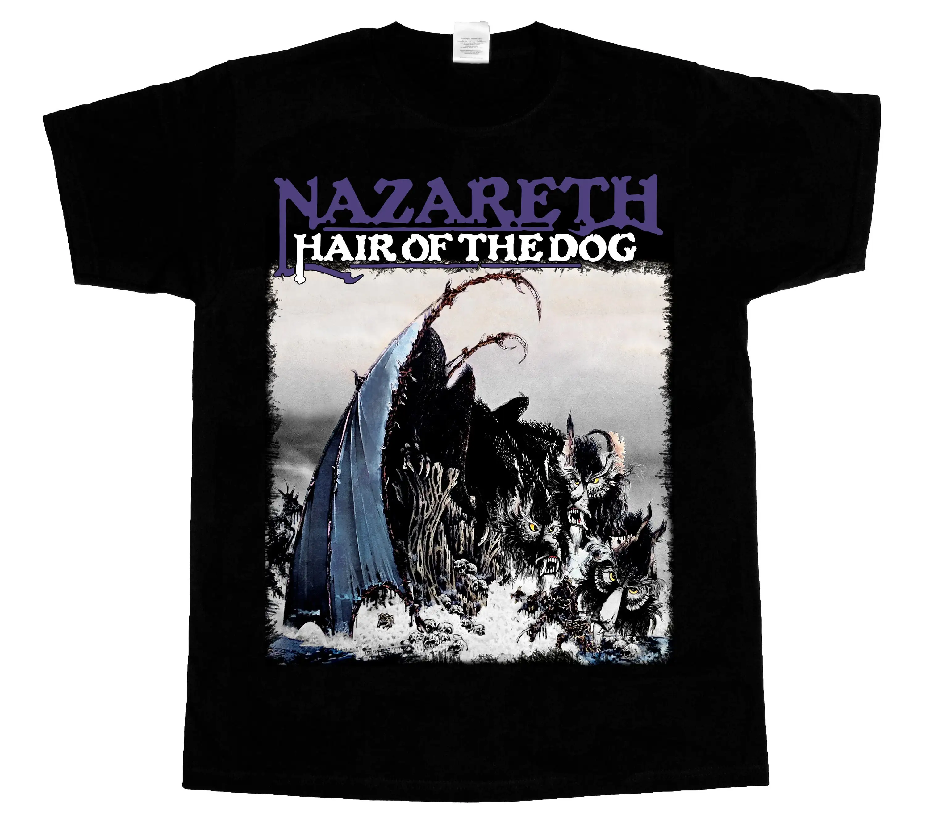 ナザレス-黒の半袖Tシャツ,犬の髪,'75, 3, 4 XL,新品