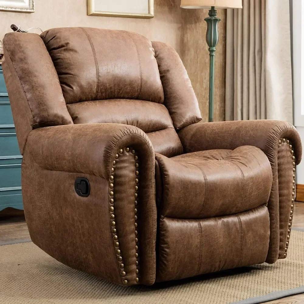 Reclining Sofas, Classic and Traditional Manual Recliner Chair with Comfortable Arms and Back Single Reclining Sofas