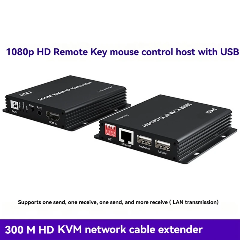 -Compatibele KVM Extender Over Rj45 Cat6 Kabel 300M USB KVM Ethernet Extender Ondersteuning Muis Toetsenbord TX Naar RX