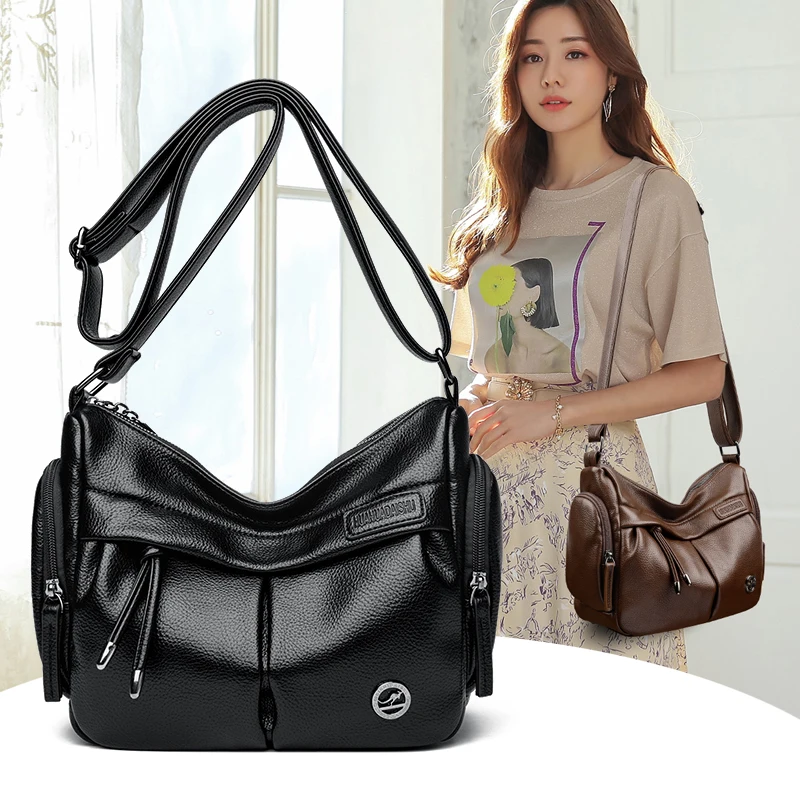 

New Luxury Brand PU Leather Women's Shoulder Bag, Fashion Elegant Solid Color Handbag, Durable & Scratch-Resistant for Daily Use