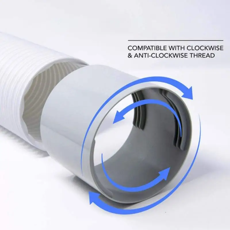 130/150mm Portable Air Conditioner Exhaust Hose Connector Threaded Ventilation Pipe Connector Exhaust Pipe Interface