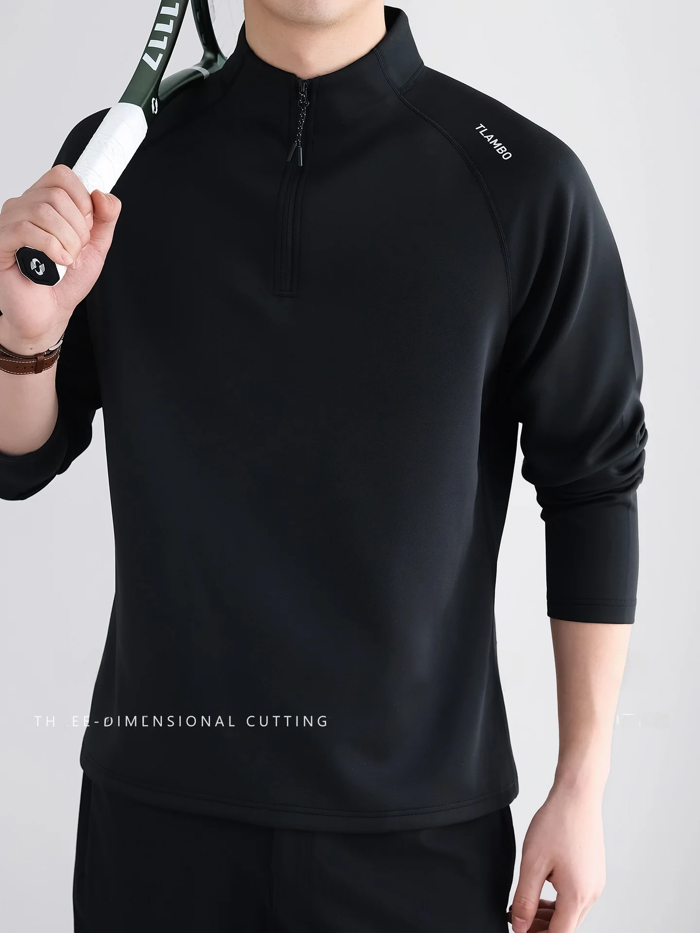 Unisex Long Sleeve Zipper T-Shirt Quick Dry Breathable Sports Training Wear Outdoor Fitness Half Zip Running Shirt for Men