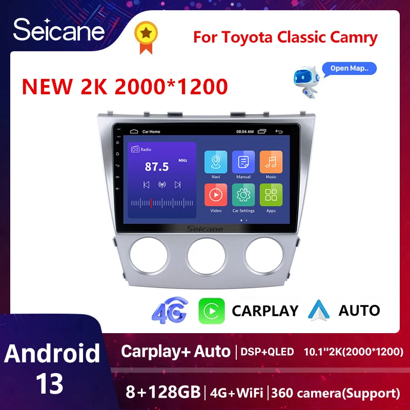 Seicane QLED DSP Android Car Radio For Toyota Camry 40 2006 - 2011 GPS Navi Multimedia Video Player Autoradio Stereo Head Unit