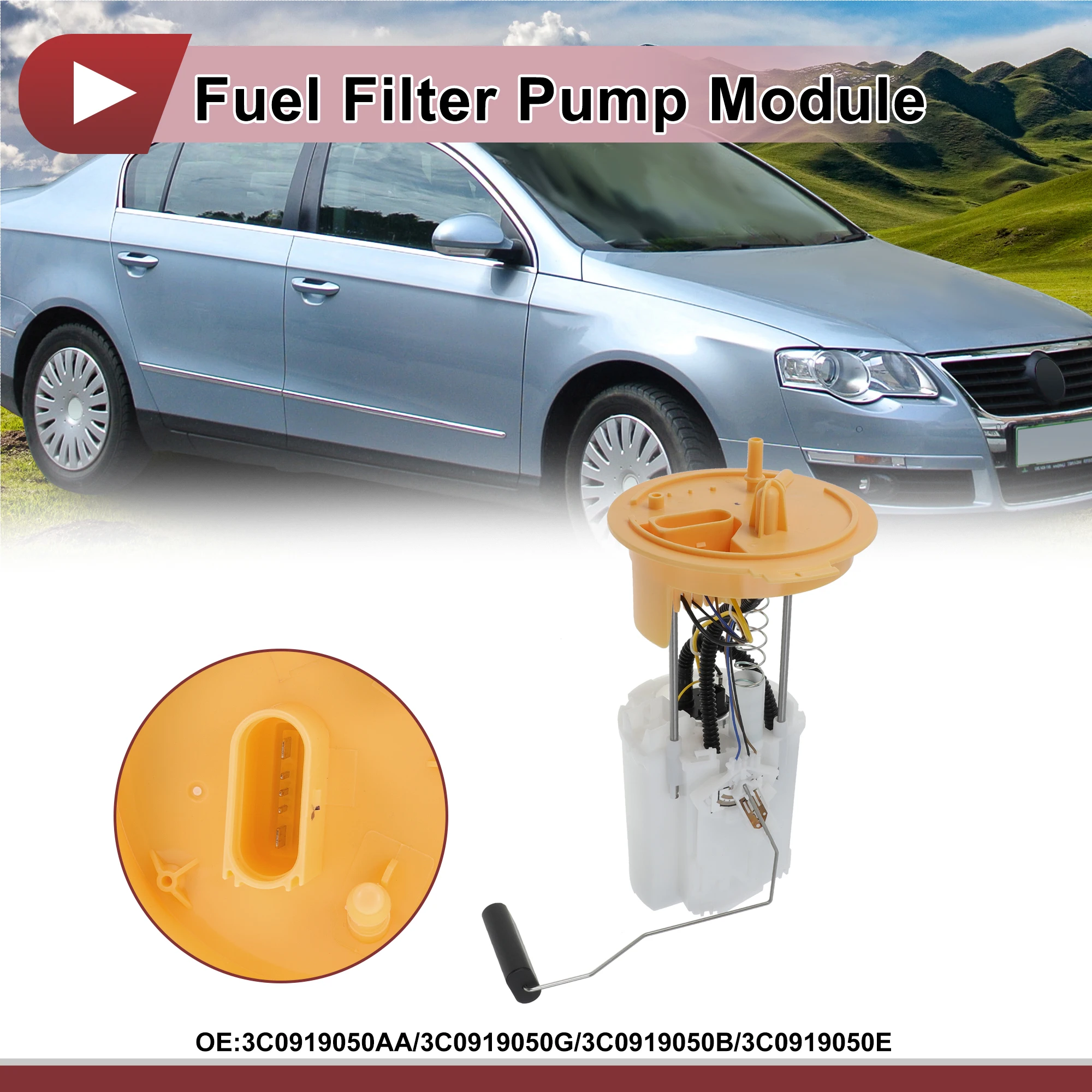 

X Autohaux Electric Fuel Pump Assembly for VW PASSAT B6 B7 1.6 1.9 2.0 TDI 2005-2011 Fuel Filter Pump Module Inlet Strainer