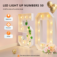LED Light Up Numbers 50, Large 39 Inch Birthday Decorations, Vintage Style KT Board for 50th Birthday Party, Anniversary