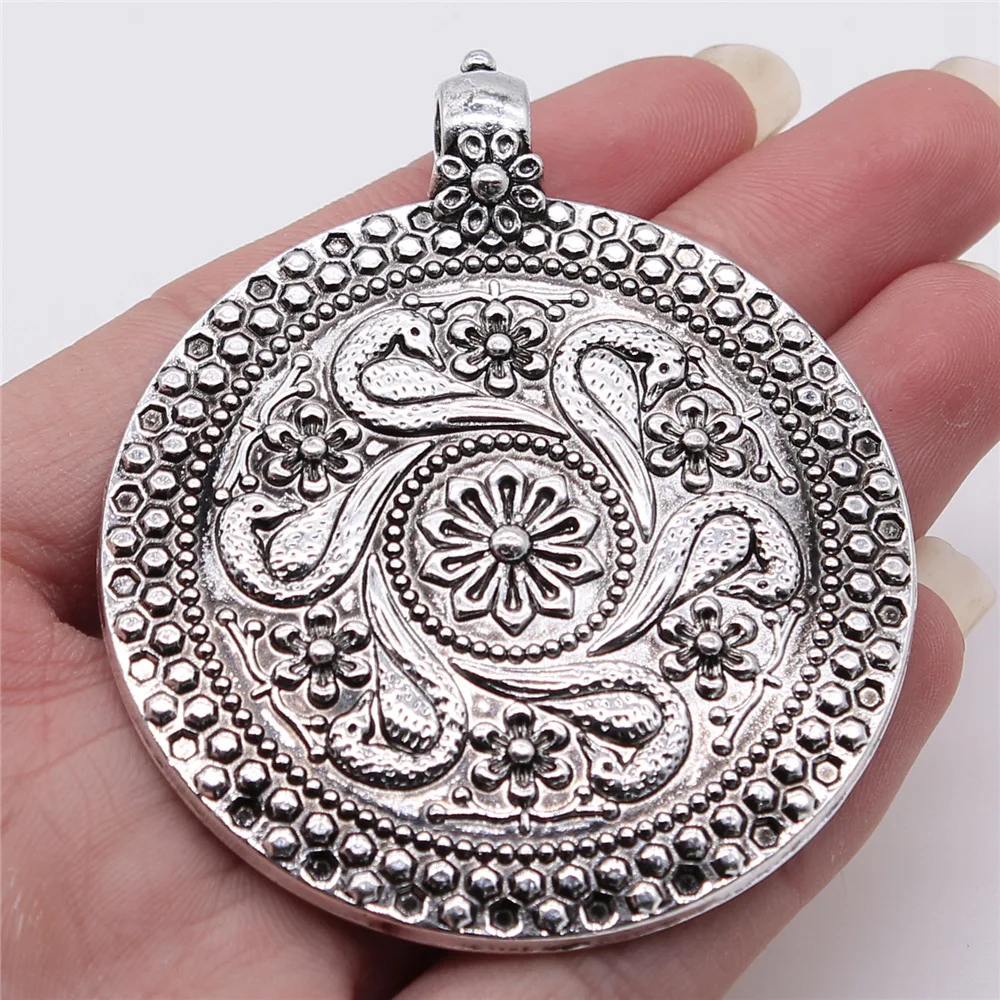 1pcs Vintage Big Caved Necklace Connector For Necklace Making