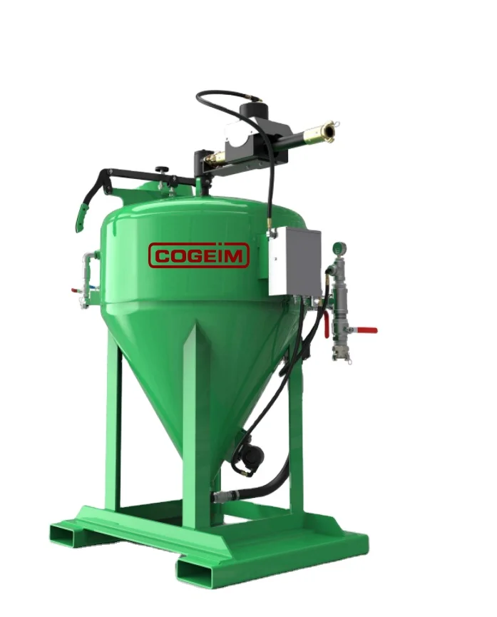 

Heavy Duty Vertical Water Wet Cabinet Industrial Automatic Sand Blaster Pot Mobile Wheel Sandblasting Machine