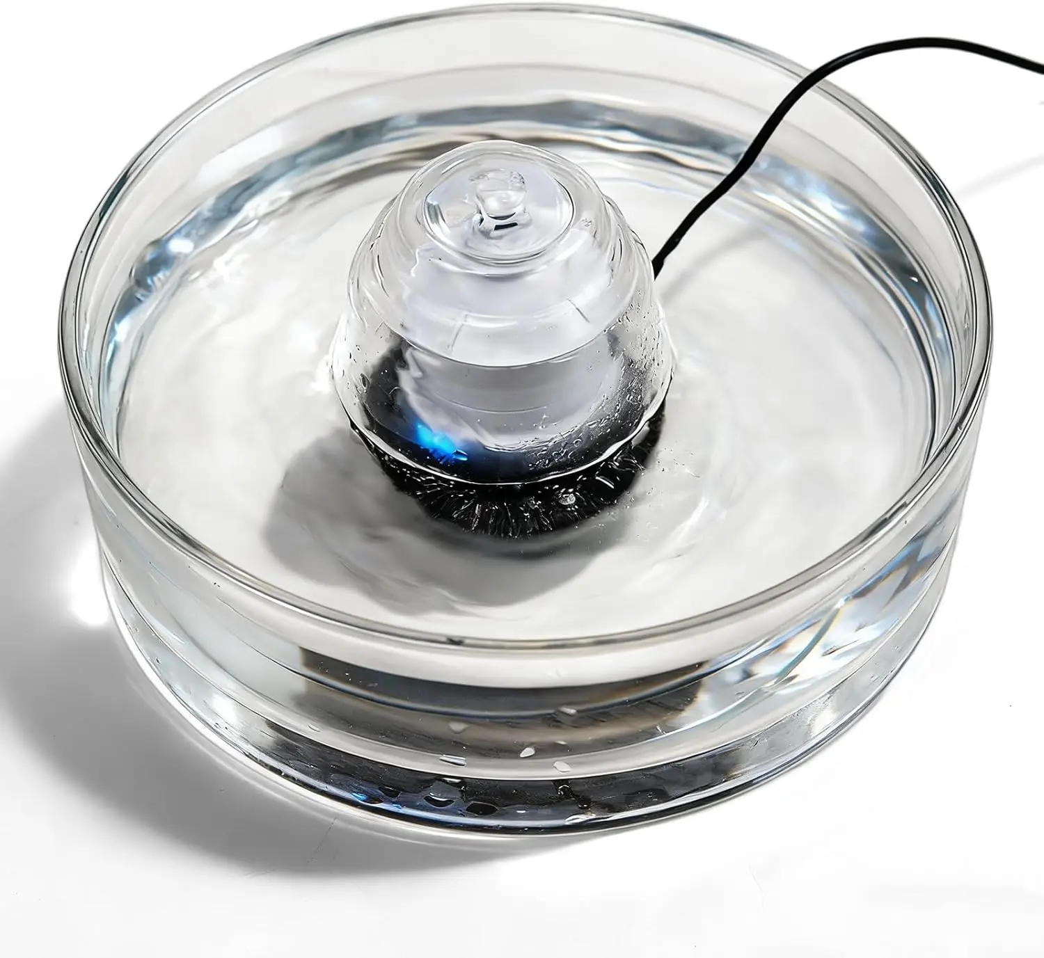 

Автоматический фонтан-поилка для кошек и маленьких собак, стеклянный, 90 унций/2,7 л, с бесшумным насосом и легкой очисткой