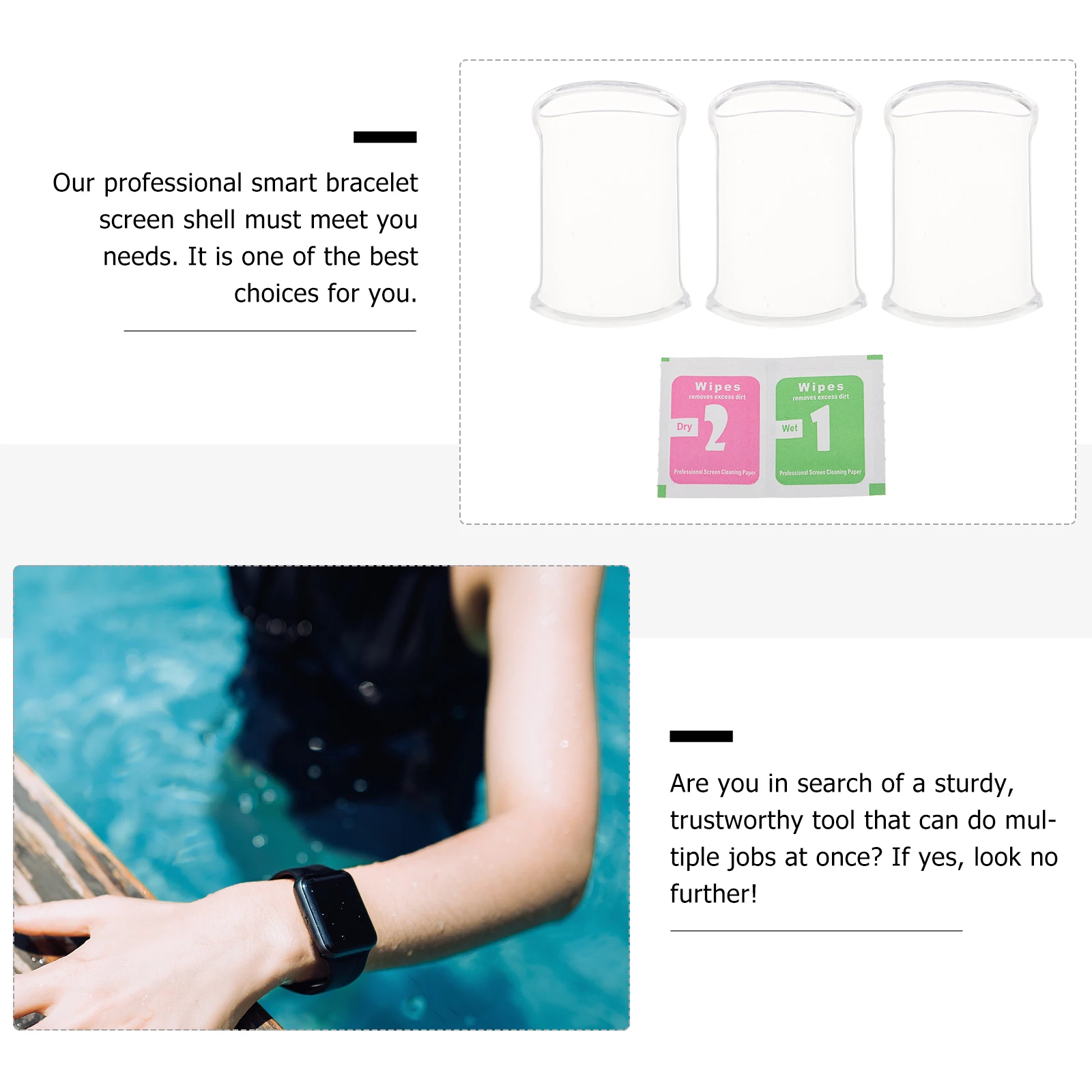

3Pcs All-Around Screen Protective Shell High Definition TPU Compatible with Fitbit Charge 5