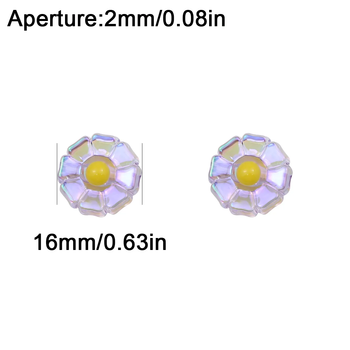 16 مللي متر اللون الأرجواني زهرة شكل الاكريليك متباعدة فضفاض الخرز لصنع المجوهرات Charms سوار قلادة المفاتيح DIY بها بنفسك اكسسوارات