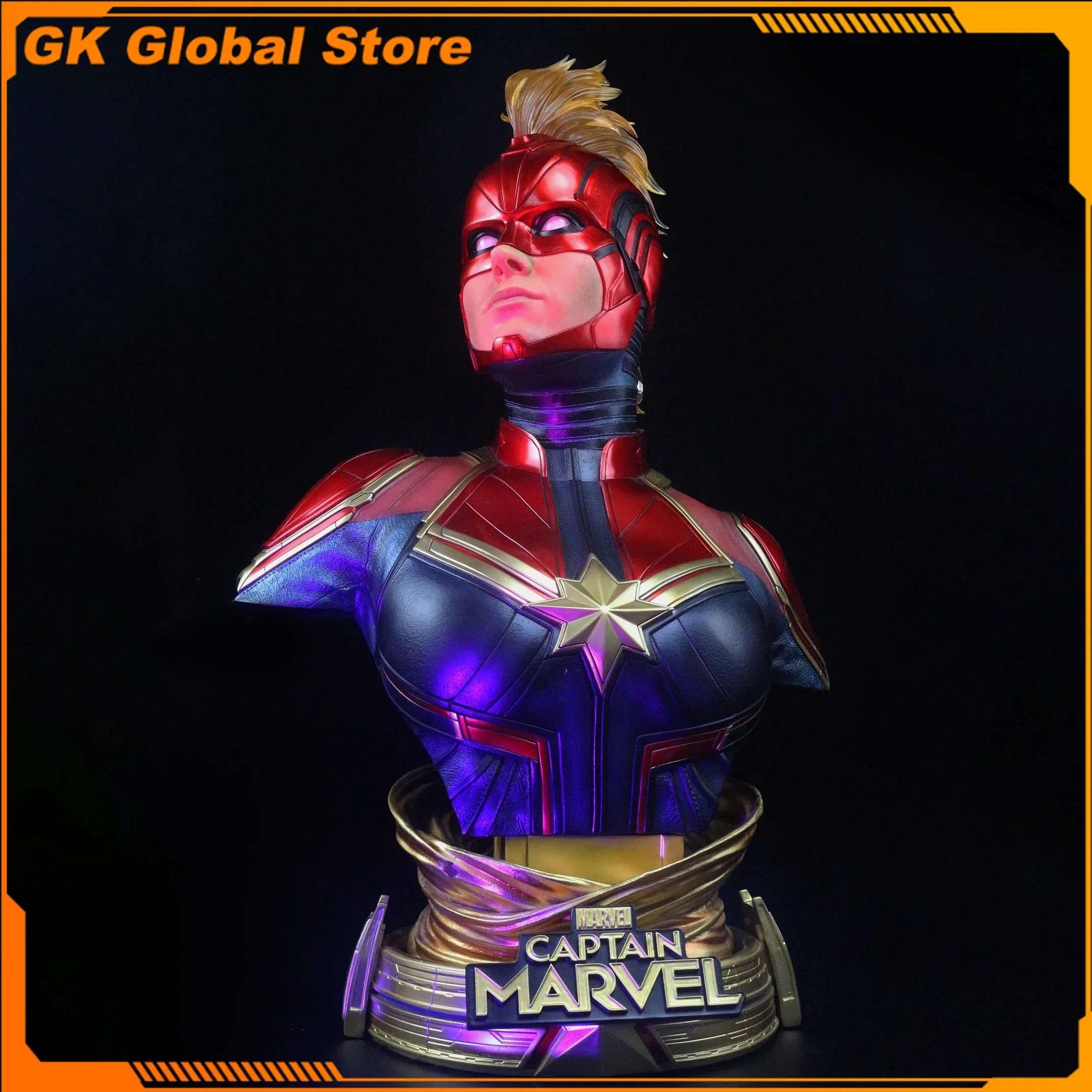 50 см Мстители 1:1 Капитан Марвел Аниме Фигурка Периферийные устройства Смола Половина тела Статуя Настольные украшения Подарки на день рождения Игрушки
