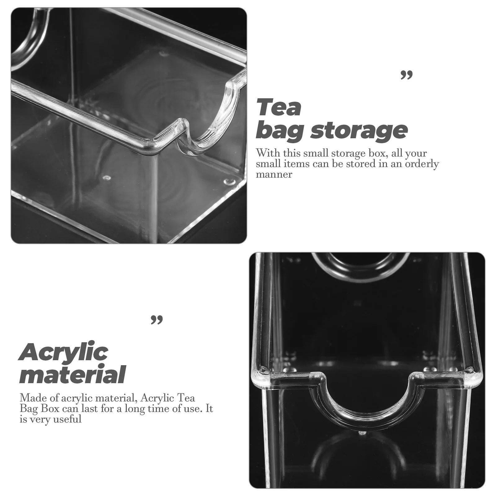 

Tea Bag Storage Box Acrylic Material Smooth Surface Long Lasting Sugar Packets Holder Coffee Bar ganizer Home Decor Desktop Case