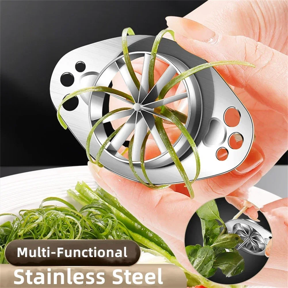 Stainless Steel Chopped Green Onion Cutter Vegetable Shred Cutter Kitchen Tool Itchen Supplies Gadget Multi-function Cutter
