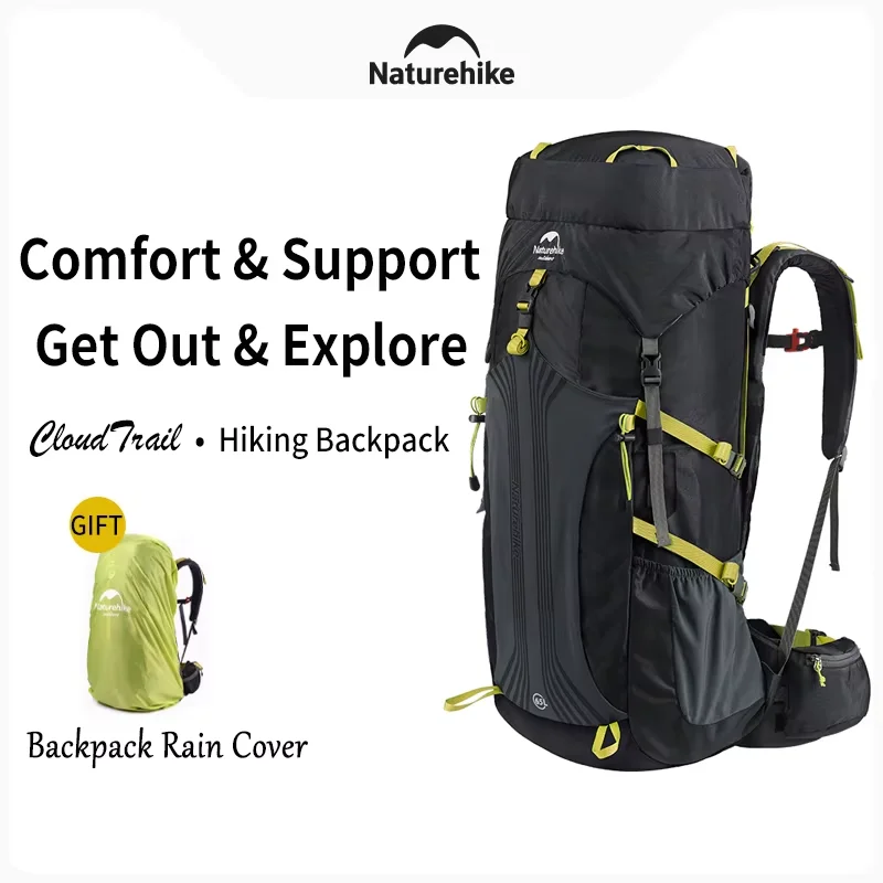 Naturehike 55L Hiking Backpack With Rain Cover External Frame Backpacks  Large Capacity Outdoor Mountaineering Travel Bags - AliExpress 18