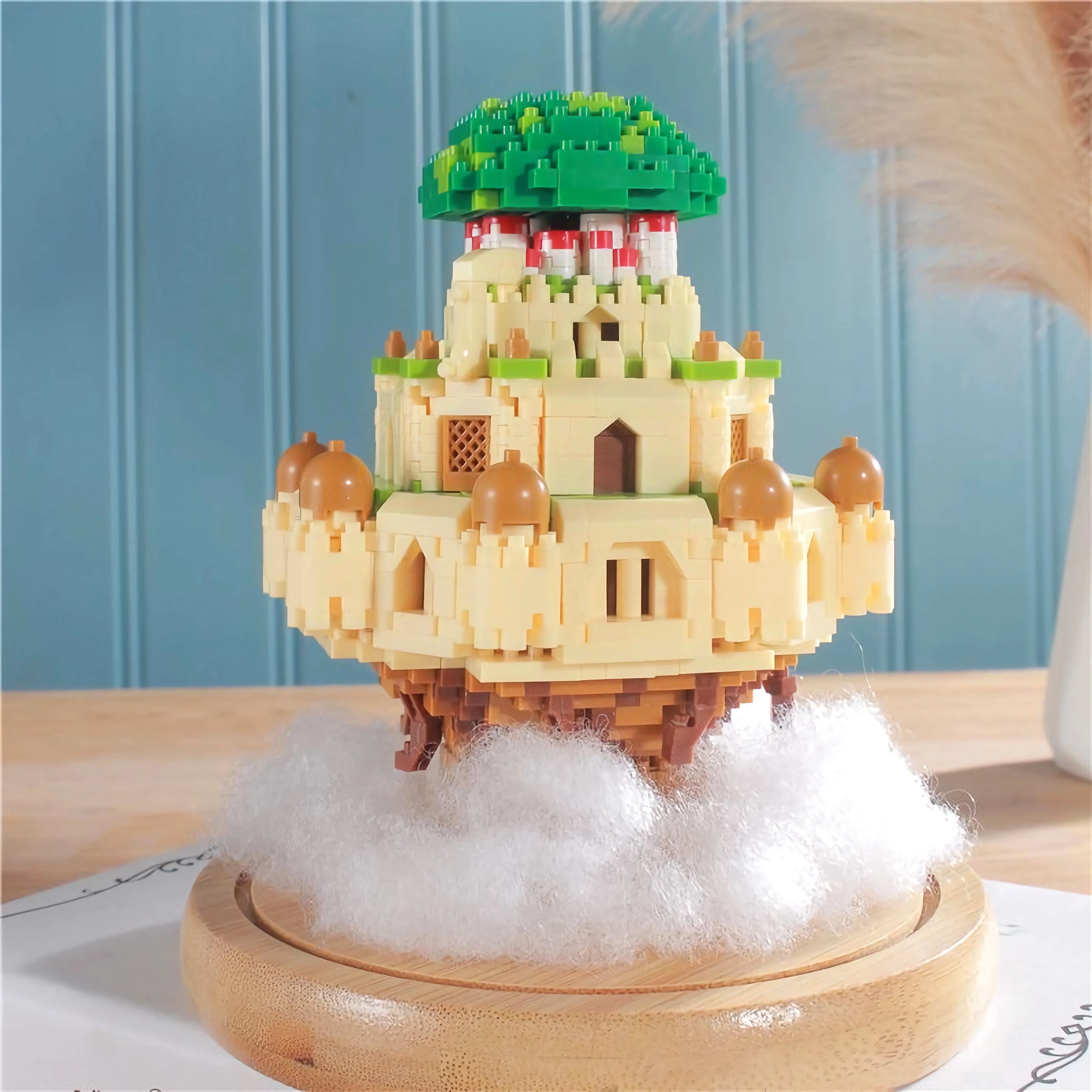 Wisehawk プラスチックミニブロックバルーンフライングハウス空中城 DIY マイクロレンガ 3D モデル構築セット子供のための知育玩具