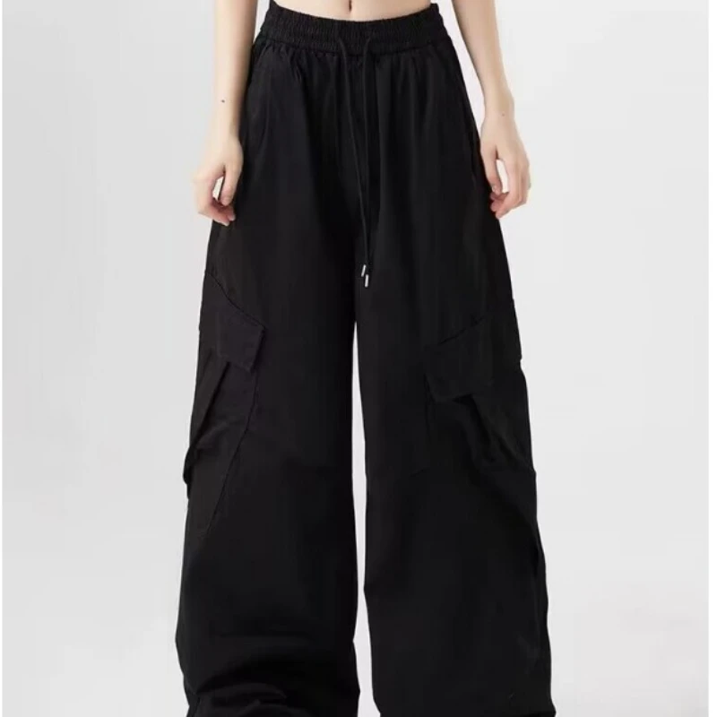 Frauen Workwear Hosen Baggy Pants Baggy Hose Frau Colt ing dünne hoch taillierte Taschen Kordel zug y2k Streetwear Chic Design