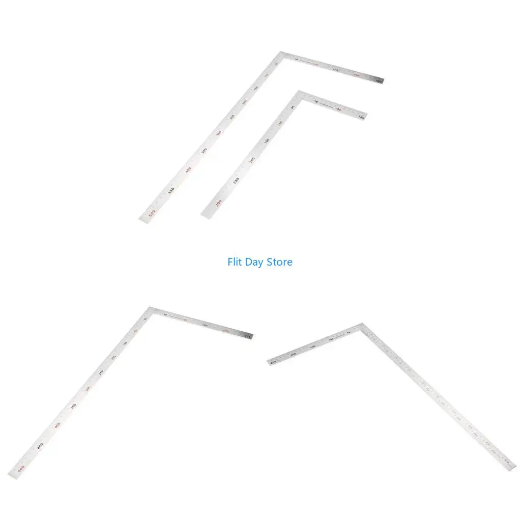F92C 90 Degree Framing Square Ruler Stainless Steel Measure Ruler L Right Angles Ruler for Carpenter Engineer Universal