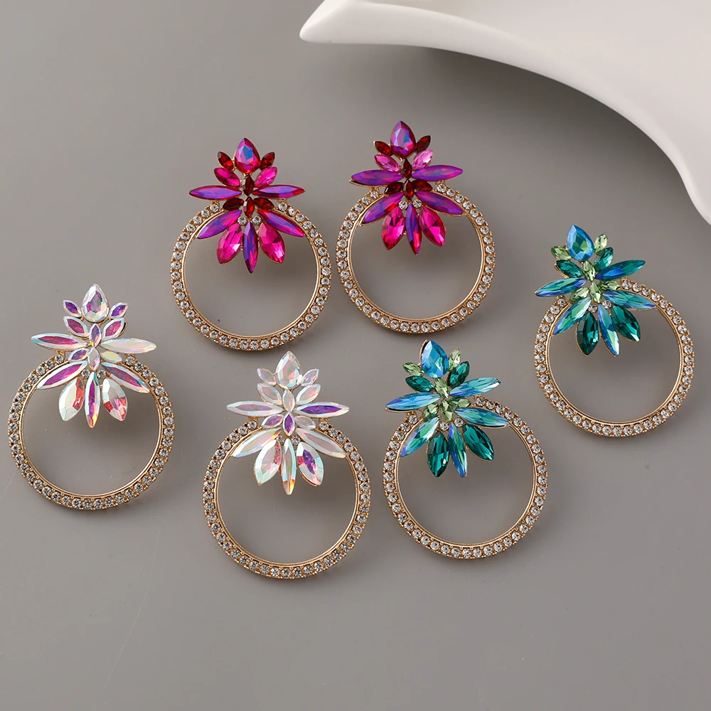 2025 جديد إمرأة فاخر كريستال أقراط قلادة الأذن حلية السجادة الحمراء نموذج أنيق هدية مهرجان الفيلم #6