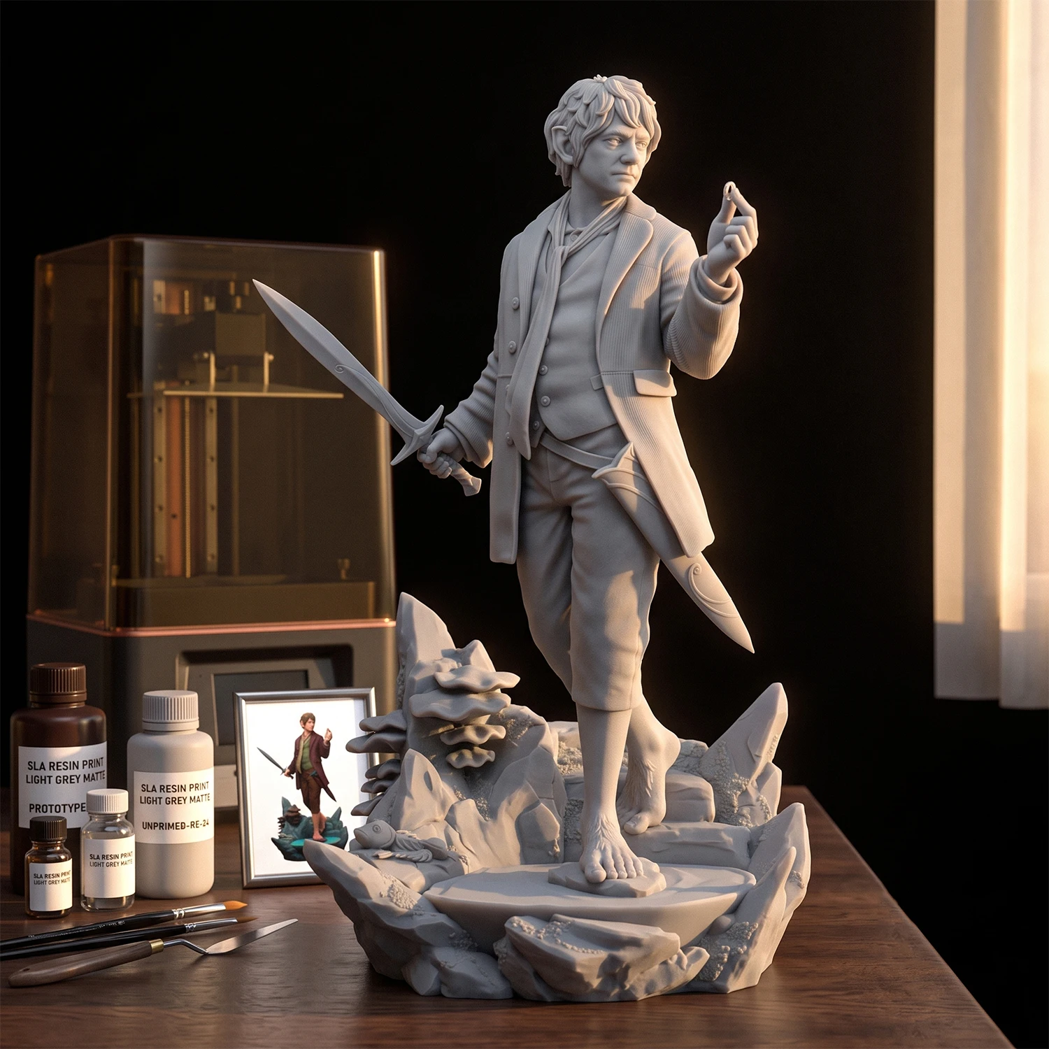 1/24 1/18 1/12 Fantasy Adventure Baggins Unpainted Unassembled 3D Printing Resin Model Garage Kits