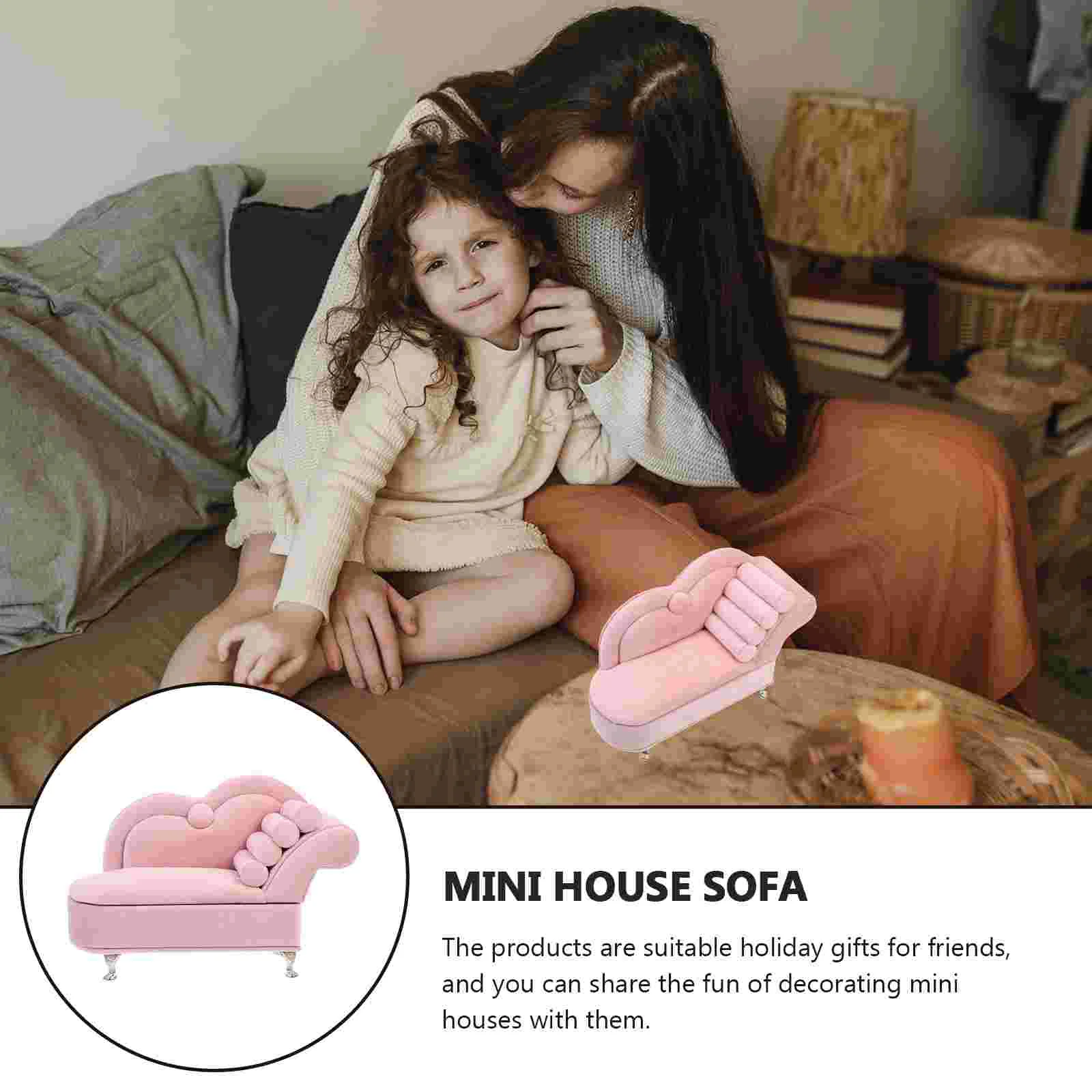 Furnitur Sofa rumah miniatur Sofa kotak perhiasan Model rumah Mini properti foto sofa model halus sofa mini dekorasi