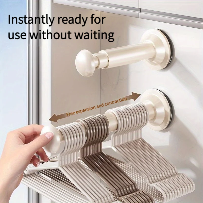 

Small retractable clothes drying rack with suction cups, wall-mounted, foldable for balcony drying, vacuum suction cups on the w