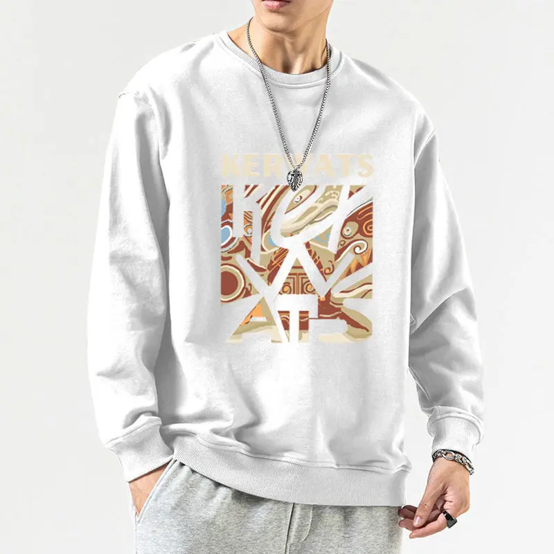 

Korean Men's Spring Autumn 2024Splicing Pullovers O-Neck Printed Letters Fashion Loose Minimalist Casual Long Sleeve Sweatshirts