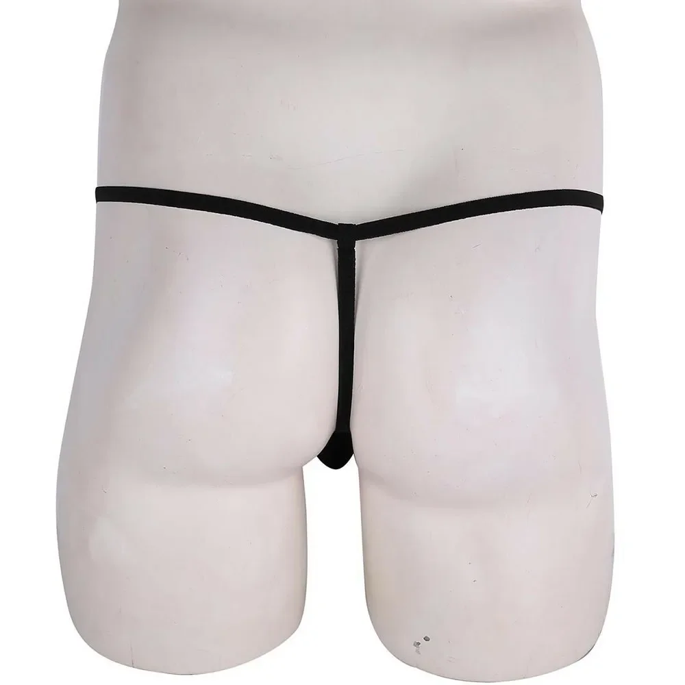 Microtanga de malla transparente para hombre, lencería ultrafina de corte pequeño, con tubo para pene, ropa interior Gay A5