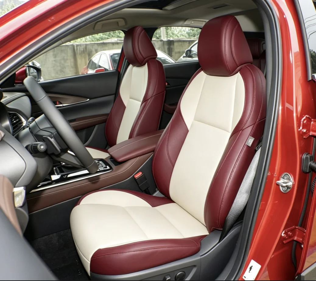 Für Mazda CX30 2020~2023 Maßgefertigte Autositzbezüge Luxuriöses Nappaleder 100% Passgenau Innenraumzubehör 360 ° Vollständige Abdeckung – Detail 9