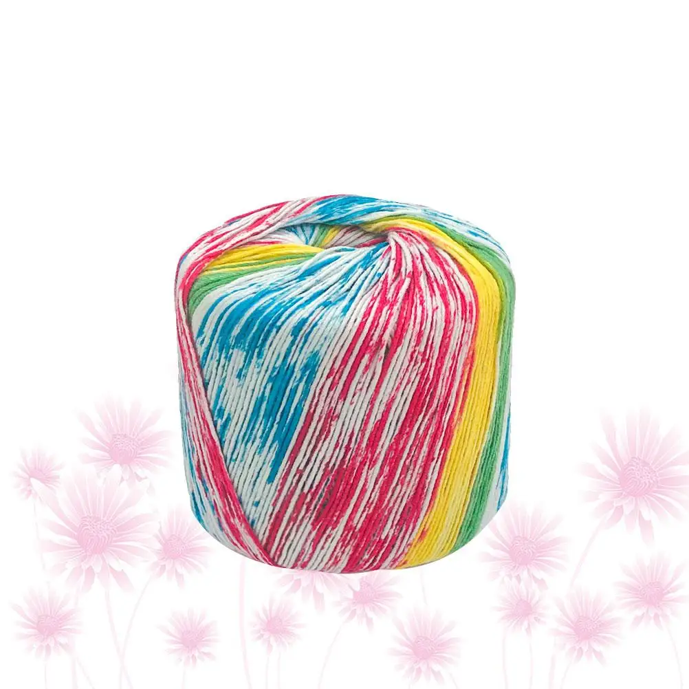 

Lace Thread Cotton Yarn Pastel Rainbow for Crocheting Winding Machine Multicolor